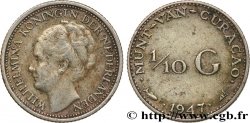 CURAçAO 1/10 Gulden reine Wilhelmina 1947 Utrecht