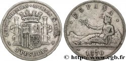 SPAIN 5 Pesetas 1870 Madrid VF 