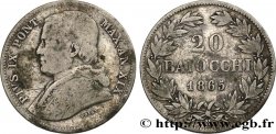 VATICAN ET ÉTATS PONTIFICAUX 20 Baiocchi Pie IX an XIX 1865 Rome