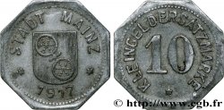 ALEMANIA - Notgeld 10 Pfennig ville de Mayence (Mainz) 1917 