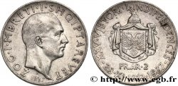 ALBANIA 2 Franga Ari Zog Ier 1937 Rome XF 