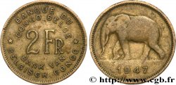 BELGISCH-KONGO 2 Francs éléphant 1947 