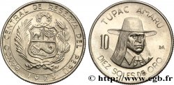 PERU 10 Soles de Oro Tupac Amaru 1973 Lima VZ 
