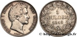 ALLEMAGNE - BAVIÈRE 1 Gulden Louis Ier 1843 Münich