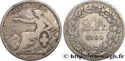 SUIZA 2 Francs Helvetia 1860 Berne