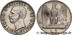 ITALIE 5 Lire Victor Emmanuel III 1929 Rome TTB 