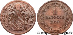 VATICAN ET ÉTATS PONTIFICAUX 1 Baiocco Pie IX an V 1850 Rome TTB+ 