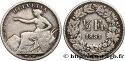 SUIZA 1/2 Franc Helvetia 1851 Paris