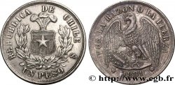 CILE 1 Peso Condor 1881 Santiago