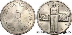 SUIZA 5 Francs centenaire de la Croix Rouge 1963 Berne 
