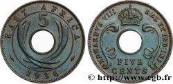 AFRIQUE DE L EST 5 Cents frappe au nom d’Édouard VIII 1936 Kings Norton - KN SUP 