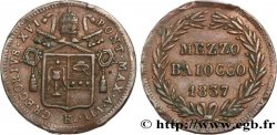 VATIKANSTAAT UND KIRCHENSTAAT 1/2 Baiocco au nom de Grégoire XVI an VII 1837 Rome SS 