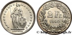 SWITZERLAND 2 Francs Helvetia 1940 Berne 