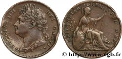ROYAUME-UNI 1 Farthing Georges IV tête laurée 1826  TB+ 