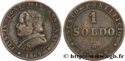 ITALIE - ÉTATS DU PAPE - PIE IX (Jean-Marie Mastai Ferretti) 1 Soldo an XXI buste large 1867 Rome