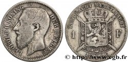 BELGIUM 1 Frank (Franc) Léopold II légende flamande 1886 