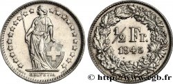 SUIZA 1/2 Franc Helvetia 1945 Berne