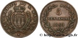 SAN MARINO 5 Centesimi écu aux trois tours 1869 Milan