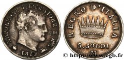ITALY - KINGDOM OF ITALY - NAPOLEON I 5 Soldi Napoléon roi d’Italie 1813 Milan