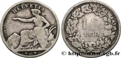 SWITZERLAND - HELVETIC CONFEDERATION 1 Franc Helvetia assise 1850 Paris