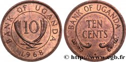 OUGANDA 10 Cents défenses d’éléphants 1968  SPL 