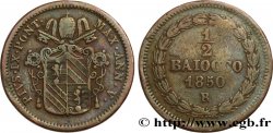 VATICAN AND PAPAL STATES 1/2 Baiocco Pie IX an V 1850 Rome