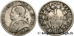 VATICAN ET ÉTATS PONTIFICAUX 1 Lira Pie IX type petit buste an XXI 1866 Rome