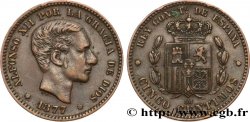 SPAIN 5 Centimos Alphonse XII 1877 Oeschger Mesdach & CO