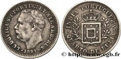 INDE PORTUGAISE 1/4 Rupia Louis Ier (luis) 1881  TTB+ 