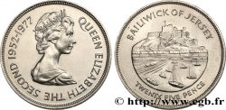 ISLA DE JERSEY 25 Pence Jubilé d’argent d’Elisabeth II 1977 