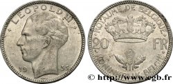 BELGIUM 20 Francs Léopold III position B 1935 