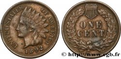 UNITED STATES OF AMERICA 1 Cent tête d’indien, 3e type 1892 Philadelphie