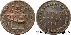 ITALY - PAPAL STATES - GREGORY XVI (Bartolomeo Alberto Cappellari) 1 Baiocco Grégoire XVI an I 1831 Rome