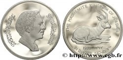 JORDANIE 2 1/2 Dinars Proof roi Hussein / Gazelle 1977  SPL 