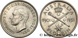 AUSTRALIE 1 Florin Georges VI 50e anniversaire du Commonwealth d’Australie 1951 Melbourne SPL 