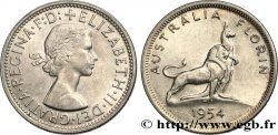 AUSTRALIE 1 Florin visite royale Elisabeth II 1954 Melbourne SUP 