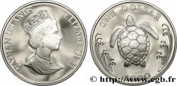 CAYMAN ISLANDS 1 Dollar Proof Tortue verte 1990  MS 