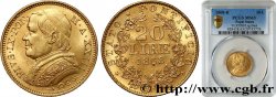 VATICAN - PIUS IX (Giovanni Maria Mastai Ferretti) 20 Lire an XXIII 1868 Rome MS65 PCGS