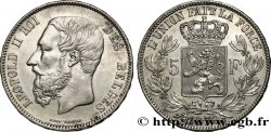 BELGIUM 5 Francs Léopold II 1870  AU/AU 