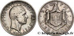 ALBANIE - RÉPUBLIQUE PUIS ROYAUME D ALBANIE - ZOG 1 Franga Ari 1935 Rome TTB+ 