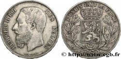 BELGIEN 5 Francs Léopold II 1873  fSS 