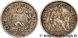 PERú 1 Dinero 1864 Lima MBC 