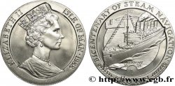 ISLE OF MAN 1 Crown Proof Bicentenaire de la navigation à vapeur : Elisabeth II / le “Queen Mary” 1988 Pobjoy Mint