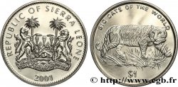 SIERRA LEONE 1 Dollar Proof tigre 2001 Pobjoy MInt