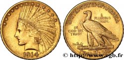 ÉTATS-UNIS D AMÉRIQUE 10 Dollars  Indian Head , 2e type 1914 Philadelphie