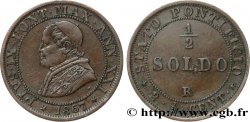 VATICAN ET ÉTATS PONTIFICAUX 1/2 Soldo (2 1/2 centesimi) Pie IX an XXI 1867 Rome