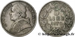 VATICAN AND PAPAL STATES 5 Lire Pie IX an XXIV 1870 Rome