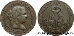 ESPAÑA 5 Centimos de Escudo Isabelle II 1866 Oeschger Mesdach & CO