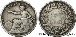 SWITZERLAND 1 Franc Helvetia assise 1851 Paris