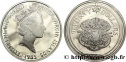 ISLAS VíRGENES BRITáNICAS 20 Dollars Proof Elisabeth II / pommeau d’épée 1985 